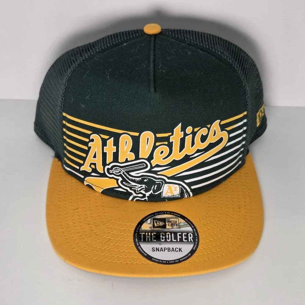 Oakland Athletics Hat‎ MLB Baseball Cap Mens One Size Green Snapback New Era